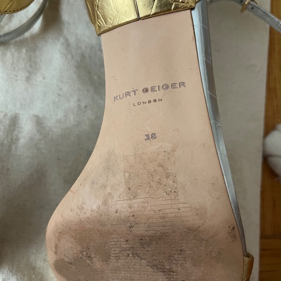 Kurt Geiger London Metallic Heels – Gold & Silver Croc – Size 38 - Picture 10 of 10